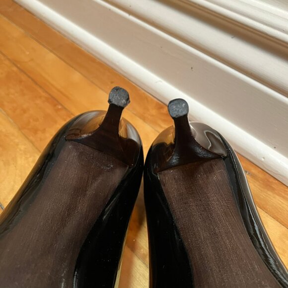 Stuart Weitzman Swoon almond toe stiletto pump in black patent size 10.5M - Picture 7 of 10